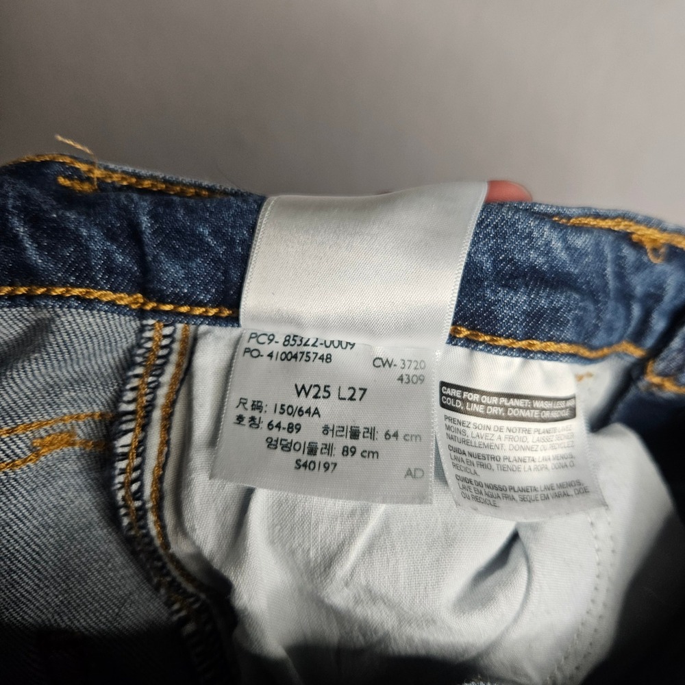 Levis Womens Mile High Cropped‎ Wide Leg Jeans Medium Wash Button Fly 25 W25 L27 - Picture 12 of 12